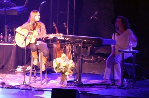 Amy Grant with a young hopeful musician